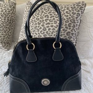 Dooney & Bourke Black Sueded Leather Satchel